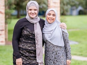 Huda Sallam, left, and Maryam Al-Sabawi were friends and classmates of Yumnah Afzaal.