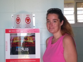 Knowing that a simple-to-use life saving device is available gives Gobles Grove Beach user Channelle Gervais, an Inverhuron resident who works in Port Elgin, peace of mind. An automated external defibrillator was recently installed at the washroom building at Gobbles Grove.