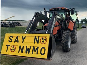 Over 100 trucks, tractors, and cars lined the streets of Teeswater for the second annual No DGR Parade on Tuesday, June 8. Hannah MacLeod/Lucknow Sentinel