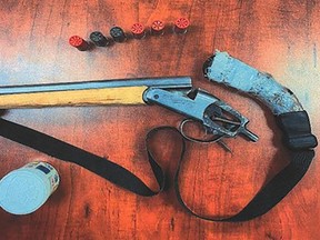 The sawed-off shotgun found on the suspect. (supplied photo)