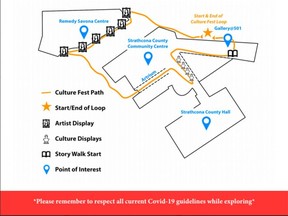 Please see the attached map for the route to find all of the displays and the golden paint brushes to be entered to win some great prizes. Supplied.
