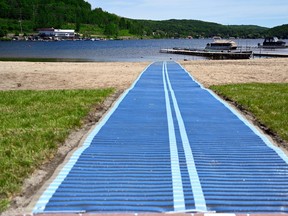 A new accessibility mat at Olmsted Beach is one of several improvements taking place to improve access.
Submitted Photo