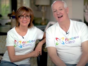 Deb McGrath and her husband, Colin Mochrie, promote Rainbow Camp for 2SLGBTQ+ youths aged 12-18 just east of Sault Ste. Marie. Provided