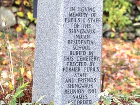 Of the 110 people buried in the Shingwauk Home’s cemetery, now located on Algoma University grounds, there are 72 known students buried ranging in age from 5 to 20 years. BRIAN KELLY