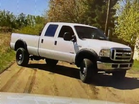 An RCMP photo of the stolen vehicle involved in the ramming incident.