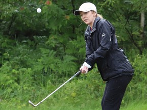 Hailey Short takes part in the Golf Marathon Sudbury fundraiser at Monte Vista Golf Club in Val Caron, Ont. on Monday June 21, 2021.