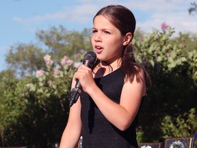 Elizabeth Shaksehaft, Overall Vocal winner, performs Somewhere Over the Raindow, during the Wetaskiwi Music Festival Society's final concert and awards ceremony at Diamond Jubilee Park last week.