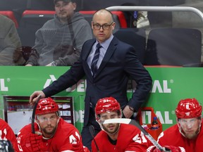 Detroit Red Wings head coach Jeff Blashill watches against the Montreal Canadiens in February 2019. ASSOCIATED PRESS