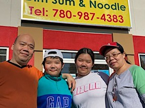 The Wong family outside their new restaurant, 888 Dim Sum and Noodle.
(Supplied by Deb Mohr)