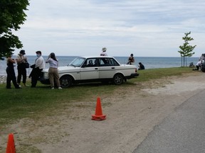 The Lake Huron shoreline at Gobles Grove stood in for the Newfoundland boyhood home of Tim Myles, the writer/director/actor who shot an independent Indigenous short film, Little Bird,  in Saugeen Shores June 18-20. Town economic development officials hope it is the first of many film shoots.