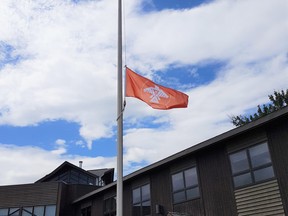 An orange flag flies at the Anishinabek Nation office in Nipissing First Nation. Submitted Photo