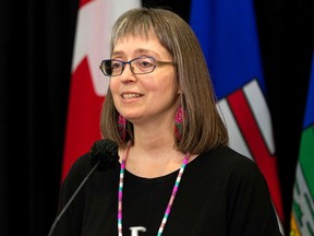Dr. Deena Hinshaw, Alberta chief medical officer of health. Hinshaw says the majority of the province’s new COVID-19 cases, hospitalizations and deaths are among those who are unvaccinated or within two weeks of their first shot.