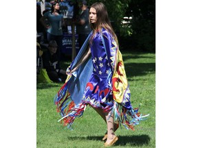 Victoria Bergeron performed a fancy shawl dance at the 2019 National Indigenous Peoples Day celebration in Pembroke held at Rotary Park.