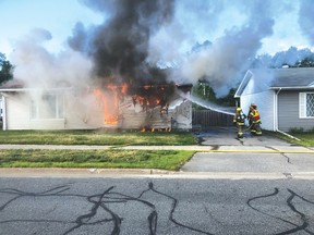 Photo supplied
This home on Mississauga Avenue in Elliot Lake caught fire on the morning of Wednesday, June 23.