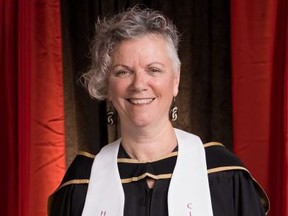 Community leader and activist Cathy Cleary received an honorary diploma from St. Lawrence College on Thursday. (Photo courtesy of stlawrencecollege.ca)