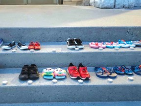 Photo supplied
Shoes have been placed on the steps of the Pro-Cathedral of the Assumption in North Bay.