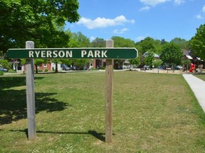 Ryerson Park at the corner of 8th Street East and 5th Avenue East in Owen Sound, on June 1, 2021.