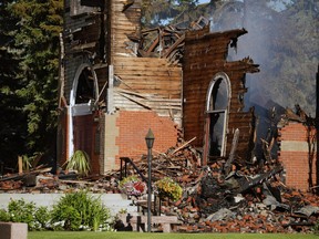 St. Jean Baptiste Parish in Morinville, Alberta was burned to the ground on Wednesday June 30, 2021.  Police are investigating the suspicious fire at the historic Catholic church.