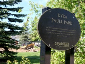 Kyra Paull Park in CountrySide South is one of three playgrounds across the city having its equipment replaced over the next three weeks. Three others are undergoing some repairs to the ground under swings in the playground.