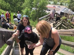 Airdrie woman Lovepreet Deo recently celebrated her birthday by challenging herself to climb the Memorial Stairs in north Calgary on June 18. Facebook photo.