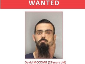 Niagara Police are hunting David MComb, 27, in a drug probe.