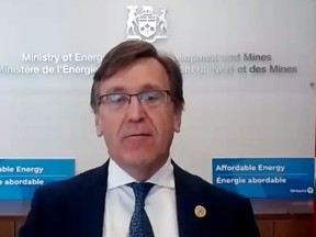 Associate Minister of Energy Bill Walker announces the start of the second phase of Ontario's natural gas expansion program via an online news conference Wednesday.