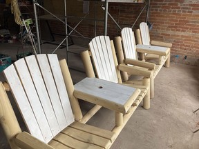 This summer for Al Fresco in the Downtown District there will be eight tte-ˆ-ttes - Adirondack-inspired chairs joined together by a table - along Front Street. The chair sets will be painted with beautiful designs by local artists and sponsored by local businesses. SUBMITTED PHOTO