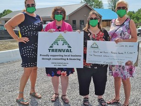 Trenval Business Development Corporation recently awarded $5,000 to support the Hospice Quinte Care Centre. Pictured from the left are: Director Chandy Davis, Director Karin Gorgerat, Executive Director Amber Darling, and Trenval Board Chair Joanna March. SUBMITTED PHOTO