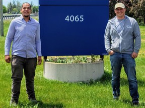 Jordan Jamieson (left) and Adam LaForme are Field Liaison Representatives with the Department of Consultation and Accommodation at Mississaugas of the Credit First Nation.