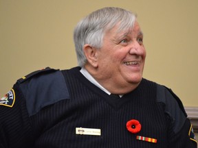 Prescott firefighter Lorne Watling attends a town council meeting in 2015. He died in 2017. His granddaughter, Ella Scott, raised more than $1,900 as part of St. Mary Catholic High School's Relay for Life entry in support of the virtual fundraiser for the Canadian Cancer Society. File photo/Postmedia