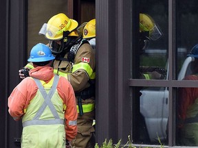 A provincial hazmat team, along with Chatham-Kent fire and emergency crews, were in downtown Wheatley, Ont., on June 4, 2021, due to a hydrogen sulphide gas leak that started two days earlier. (Handout)