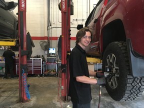 Cameron Adams at McGee Motors in Goderich. Submitted