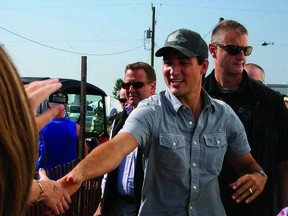 Prime Minister Justin Trudeau made a brief appearance at the International Plowing Match in Walton on Sept. 22, 2017 at the Internatonal Plowing Match, the last time the IPM was held in Huron County. File photo/Postmedia Network