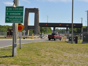 The Seaway International Bridge tollbooth, a stop for those crossing the U.S./Canada border in Cornwall. Photo taken on Thursday June 10, 2021 in Cornwall, Ont. Francis Racine/Cornwall Standard-Freeholder/Postmedia Network