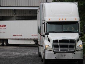 Trucks in the bay area of a facility in the Cornwall Business Park. Photo on Tuesday, June 15, 2021, in Cornwall, Ont. Todd Hambleton/Cornwall Standard-Freeholder/Postmedia Network