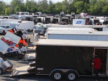 Just a small portion of a large gathering in the pits on Sunday evening. Photo on Sunday, June 20, 2021, in Cornwall, Ont. Todd Hambleton/Cornwall Standard-Freeholder/Postmedia Network