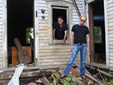 Pete Nichol (left) and John McIntosh, during the photo session before the video shoot. Photo on Saturday, June 26, 2021, in Summerstown, Ont. Todd Hambleton/Cornwall Standard-Freeholder/Postmedia Network