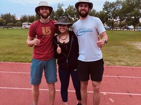 Daniel Keys, Lyndsey Janes and Nicholas Keys are walking 100,000 in a day to raise money for the Canadian Mental Health Association. Supplied image/100,000 Steps for Mental Health