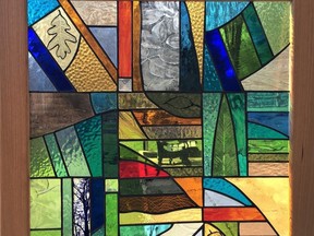 Brigitte Wolf of Goderich will be a featured artist in the Blyth Festival Art Gallery's virtual showcase and sale. This artwork is entitled "Crazy Quilt with Trees" and is of painted glass with a cherry frame. Submitted