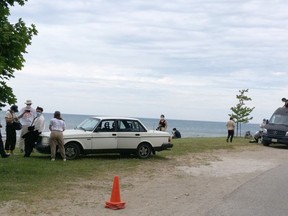 The Lake Huron shoreline at Gobles Grove was the backdrop for a scene of 'Little Bird', an independent Indigenous short film shot in Saugeen Shores June 18-20. Postmedia