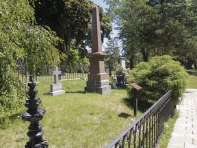 Sir John A. Macdonald's grave, located in Cataraqui Cemetery in Kingston, seen here on Thursday.