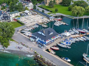 An aerial view of Kingston Yacht Club. The facility at the foot of Maitland Street will be holding a virtual 125th anniversary celebration on Friday.