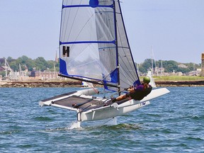 Foil sailboats navigate Lake Ontario off Kingston's shore in an undated file photo.