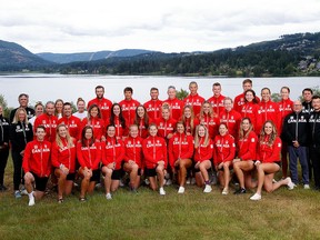 Members of the Canadian Olympic rowing team gather for a photo at their training centre in British Columbia. Rowing athletes with Kingston ties going to the 2020 Tokyo Olympics are Kingston-area athletes Jenny Casson, Kristina Walker and Will Crothers, along with Queen's University student Gavin Stone of Orangeville.