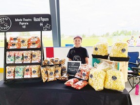 Ayda Naylor from Krazy Kernels Popcorn was on hand for the opening day at the Kirkland Lake Food and Artisan Market.