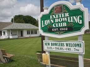 The Exeter Lawn Bowling Club sign