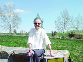 A plaque has been installed for the Brown family at the Stone Barn Gardens in Leduc. Pictured, Betty Brown. (Supplied by Jacki Bentley)