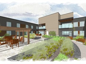 A computer rendering of the new, 96-bed Grove Nursing Home slated to open later on in the summer of 2021.