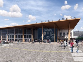 An image of the projectNOW plan to revamp the current arena on Elgin Street.