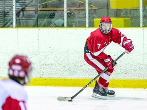 Calem Mangone of the under 18 Soo Jr. Greyhounds is now an OHL draft pick of the Saginaw Spirit. BOB DAVIES/SAULT THIS WEEK